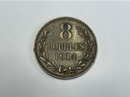 1914 Guernsey 8 Doubles Coin, XF Extremely Fine - Guernesey