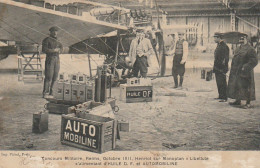 TE 4- CONCOURS MILITAIRE , REIMS 1911 , HENRIOT SUR MONOPLAN " LIBELLULE " S' ALIMENTANT D' HUILE D . F ET AUTOMOBILINE - Flieger