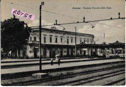 Campania-aversa Interno Stazione Ferroviaria Veduta Binari  Ferroviere Palazzina Ferrovie - Aversa