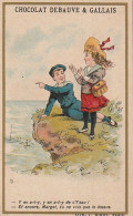 TE 6- ENFANTS SUR LA FALAISE - LITH . MINOT, PARIS - CARTE PUBLICITAIRE  CHOCOLAT ECLAIR ET THE DEBAUVE & GALLAIS  - Sonstige & Ohne Zuordnung