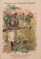 TE 6- " TIRAILLEURS ALGERIENS  "- ILLUSTRATEUR TAMAGNO - CARTE PUBLICITAIRE COLLECTION DES BISCUITS PERNOT - 2 SCANS - Pernot