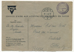 Enveloppe YMCA - Hospitalisation Militaire En Suisse - LEYSIN 1 - 1946 - Cartas & Documentos