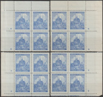 128/ Pof. 60, Ultramarine; Corner 4-blocks Miniature, Plate Mark * - Neufs