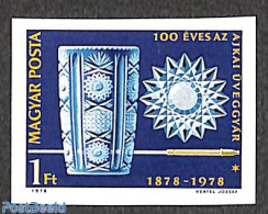 Hungary 1978 Glass Factory 1v Imperforated, Mint NH, Art - Art & Antique Objects - Unused Stamps