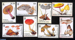 Turks And Caicos Islands 1994 Mushrooms 8v, Mint NH, Nature - Mushrooms - Paddestoelen