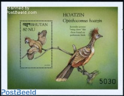 Bhutan 1999 Hoatzin S/s, Mint NH, Nature - Prehistoric Animals - Vor- U. Frühgeschichte