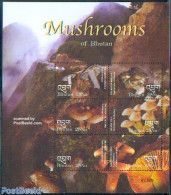 Bhutan 2002 Mushrooms 6v M/s /Russula Integra, Mint NH, Nature - Mushrooms - Champignons