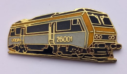 G167 Pin's SNCF TGV Train Micheline Locomotive 26001 Grise Noire Bande Jaune Qualité EGF Achat Immédiat - TGV