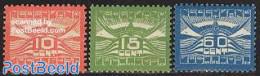 Netherlands 1921 Airmail Definitives 3v, Unused (hinged) - Poste Aérienne