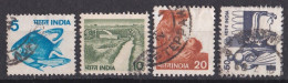 Inde  - 1980  1989 -   Y&T  N °  713   714   716   722  Oblitérés - Used Stamps