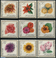 Poland 1966 Garden Flowers 9v, Mint NH, Nature - Flowers & Plants - Roses - Nuevos