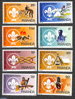 Rwanda 1983 Scouting 8v, Mint NH, Nature - Sport - Various - Animals (others & Mixed) - Birds - Scouting - Maps - Geografía