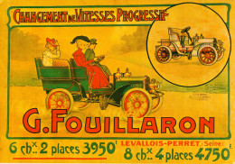 CPM- Affiche Publicité Automobiles FOUILLARON à Changement De Vitesses Progressif* Dessinateur Detaval - Publicidad