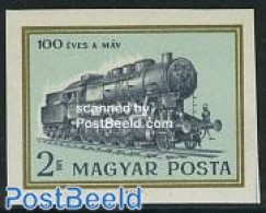 Hungary 1968 Railways Centenary 1v Imperforated, Mint NH, Transport - Railways - Unused Stamps
