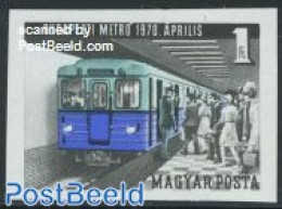 Hungary 1970 Metro 1v Imperforated, Mint NH, Transport - Railways - Nuevos