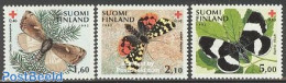 Finland 1992 Red Cross, Butterflies 3v, Mint NH, Health - Nature - Red Cross - Butterflies - Unused Stamps