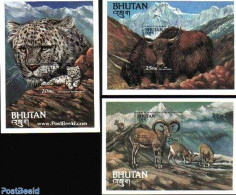 Bhutan 1984 Nature Conservation 3 S/s, Mint NH, Nature - Animals (others & Mixed) - Cat Family - Bhután