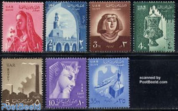 Egypt (Republic) 1958 Definitives 7v, Mint NH, History - Various - Archaeology - Costumes - Export & Trade - Industry .. - Neufs