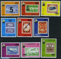 Paraguay 1979 Sir Rowland Hill 9v, Mint NH, Transport - Sir Rowland Hill - Stamps On Stamps - Aircraft & Aviation - Ze.. - Rowland Hill