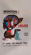 Affiche LORJOU Palais De L'Europe Menton 1970/1985 - Manifesti