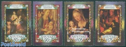 Aitutaki 1991 Christmas 4v, Mint NH, Religion - Christmas - Art - Paintings - Navidad