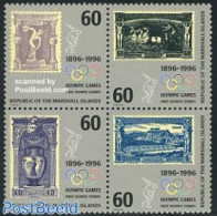 Marshall Islands 1996 Olympic Games 4v [+], Mint NH, Sport - Olympic Games - Stamps On Stamps - Timbres Sur Timbres