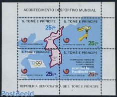 Sao Tome/Principe 1986 Olympic Games Seoul S/s, Mint NH, Sport - Various - Olympic Games - Maps - Geography