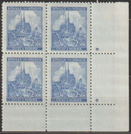 130/ Pof. 60, Dark Grey Blue; Corner 4-block, Plate Mark * - Neufs