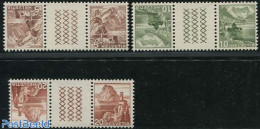 Switzerland 1948 Landscapes 3 Tete Beche Gutterpairs, Mint NH - Ungebraucht