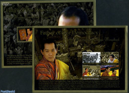 Bhutan 2011 Father Of Our Democracy 2 S/s, Mint NH, History - Kings & Queens (Royalty) - Koniklijke Families