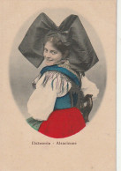 TE 19- ELSASSERIN - ALSACIENNE - PORTRAIT DE JEUNE FEMME AVEC COIFFE - CARTE COULEURS - 2 SCANS - Personaggi