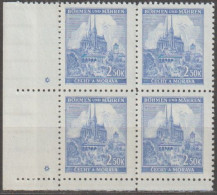 131/ Pof. 60, Dark Grey Blue; Corner 4-block, Plate Mark * - Unused Stamps