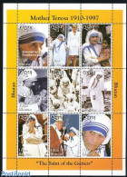 Bhutan 1998 Death Of Mother Theresa 9v M/s, Mint NH, History - Religion - Charles & Diana - Nobel Prize Winners - Pope - Case Reali