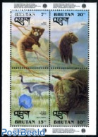 Bhutan 1993 Environment 4v M/s, Mint NH, Nature - Animals (others & Mixed) - Birds - Flowers & Plants - Rhinoceros - Bhután