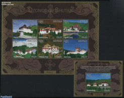 Bhutan 2015 Dzongs Of Bhutan 2 S/s, Mint NH, Religion - Cloisters & Abbeys - Art - Castles & Fortifications - Klöster