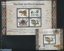 Bhutan 2016 The Four Mythical Animals 2 S/s, Mint NH, Nature - Various - Animals (others & Mixed) - Folklore - Art - F.. - Fiabe, Racconti Popolari & Leggende