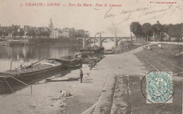 TE 23-(71) CHALON SUR SAONE - PORT SAINTE MARIE , PONT SAINT LAURENT - PENICHE - 2 SCANS - Chalon Sur Saone