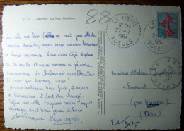 Sur Semeuse De 20 Cts - Cachet Tireté De 1964 De LE MENIL (Vosges) - Sur CPSM De COLMAR - Guerra D'Algeria