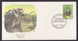 Malagasy Madagaskar Afrika Fauna Ringschwänziger Lemur Schöner Künstler Brief - Madagascar (1960-...)