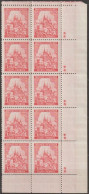 135/ Pof. 57; Corner 10-block, Plate Mark ++ - Unused Stamps