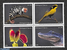 United Nations, New York 2021 Endangered Species 4v [+], Mint NH, Nature - Animals (others & Mixed) - Birds - Crocodil.. - Autres & Non Classés