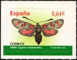 España 2010 Edifil 4535 Sello ** Fauna Mariposa Butterfly Zygaena Rhadamanthus Michel 4476 Yvert 4181 Spain Stamp Timbre - Nuovi