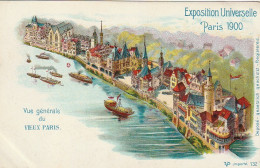 UR 5-(75) VUE GENERALE DU VIEUX PARIS - EXPOSITION UNIVERSELLE PARIS 1900 -  LITHOGRAPHIE - 2 SCANS - Mostre