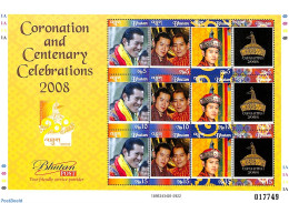 Bhutan 2008 Coronation 12v M/s, Mint NH, History - Kings & Queens (Royalty) - Case Reali