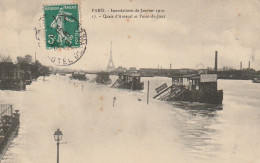 UR 6-(75) INONDATIONS DE JANVIER 1910 , PARIS - QUAIS D' AUTEUIL ET POINT DU JOUR - 2 SCANS - Paris Flood, 1910