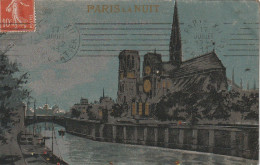 UR 6-(75) PARIS LA NUIT - NOTRE DAME  - EDIT J.C , PARIS - CARTE COLORISEE ARGENT , OR -  - Paris La Nuit