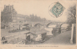 UR 6-(75) LA SEINE A TRAVERS PARIS - VUE PRISE EN AVAL DU PONT ROYAL - PENICHES - EMBARCADERE - 2 SCANS - La Seine Et Ses Bords