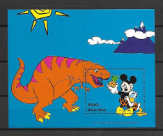 Disney Uganda 1993 Disney Characters With Dinosaurs MS #1 MNH - Disney