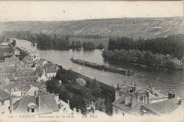 UR 9-(78) MANTES - PANORAMA SUR LA SEINE - PENICHES - 2 SCANS - Mantes La Jolie