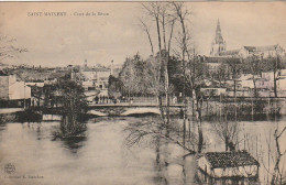 UR 10-(79) SAINT MAIXENT - CRUE DE LA SEVRE - CURIEUX SUR LE PONT - 2 SCANS - Saint Maixent L'Ecole